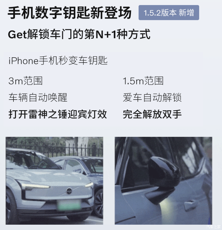 新增手机数字钥匙/电量管理等 沃尔沃EX30开启OTA升级